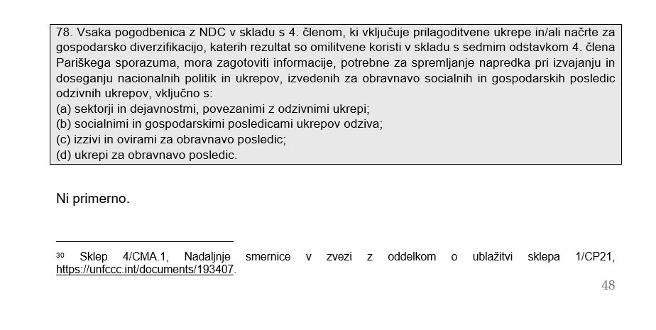 Dvoletno poročilo o preglednosti v okviru Pariškega sporazuma